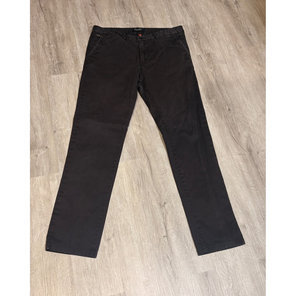Scotch & Soda Amsterdam Couture Stuart Men Black Regular Slim Fit Chinos W32 L34